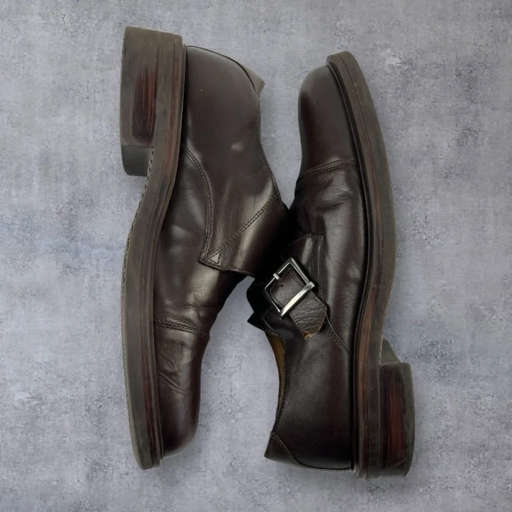 GH Bass & Co Brown Leather Monk Strap Oxford Shoes Sz: 11M - Picture 5 of 10